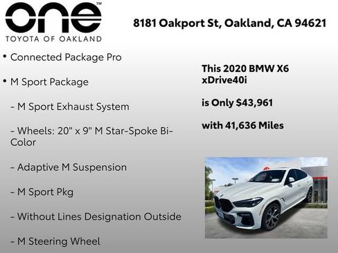 Used 2020 BMW X6 xDrive40i w/ M Sport Package AWD/4WD image 6