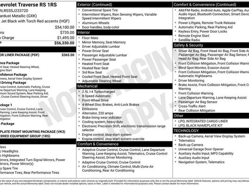 Used 2025 Chevrolet Traverse RS w/ LPO, Floor Liner Package FWD image 43