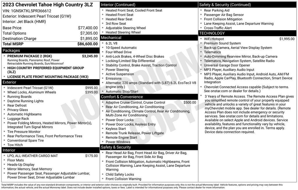 Used 2023 Chevrolet Tahoe High Country w/ Premium Package 2 AWD/4WD image 42