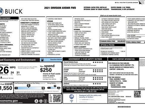 Used 2021 Buick Envision Avenir w/ Technology Package II image 3