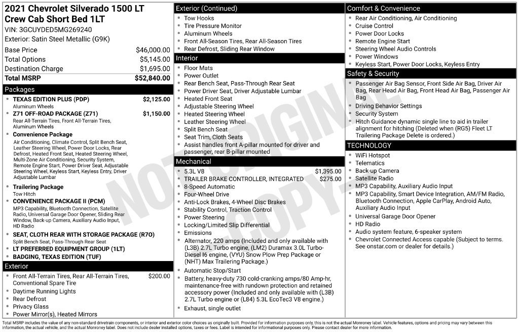 Used 2021 Chevrolet Silverado 1500 LT w/ Texas Edition Plus AWD/4WD image 10