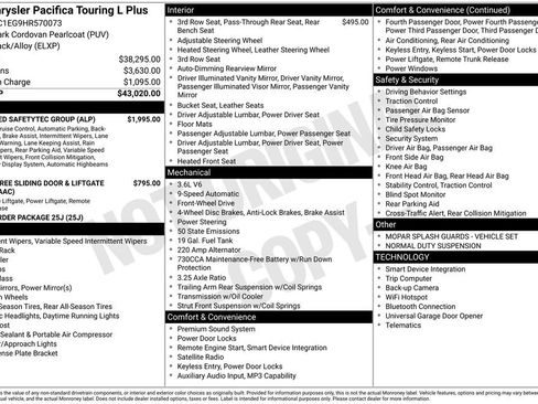 Used 2017 Chrysler Pacifica Touring-L Plus w/ Advanced Safetytec Group image 2