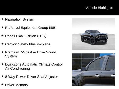 New 2026 GMC Canyon Denali w/ LPO, Denali Black Edition image 8