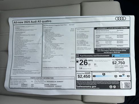 New 2025 Audi A5 2.0T Prestige image 33