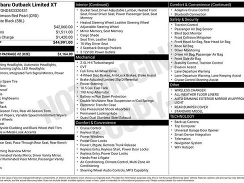 Used 2025 Subaru Outback Limited XT w/ Popular Package #2 image 5