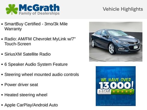 Used 2017 Chevrolet Cruze Premier w/ RS Package FWD image 6