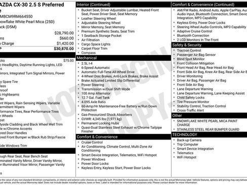 Used 2024 MAZDA CX-30 AWD 2.5 S w/ Preferred Package image 35