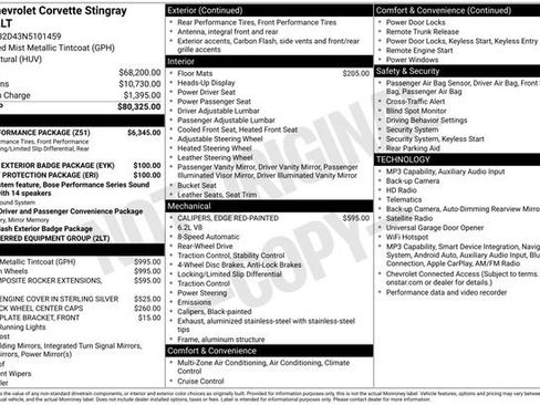 Used 2022 Chevrolet Corvette Stingray Preferred Cpe w/ Z51 Performance Package RWD image 11