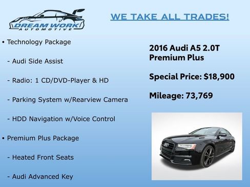 Used 2016 Audi A5 2.0T Premium Plus w/ Technology Package image 2