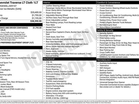 Used 2020 Chevrolet Traverse LT FWD image 2