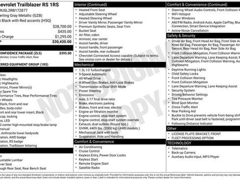 Used 2024 Chevrolet TrailBlazer RS w/ Driver Confidence Package image 35