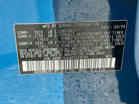 Certified 2024 Subaru Outback Wilderness AWD/4WD image 30