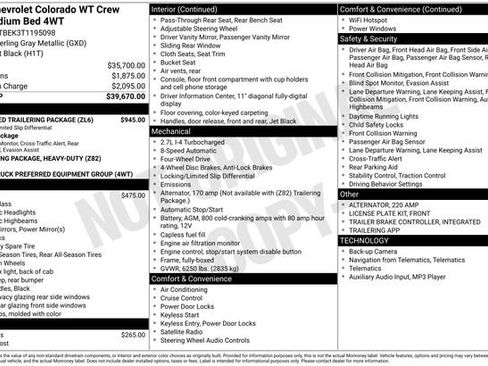 New 2026 Chevrolet Colorado W/T w/ Advanced Trailering Package image 26