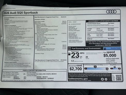 New 2026 Audi SQ5 Premium Plus AWD/4WD image 47