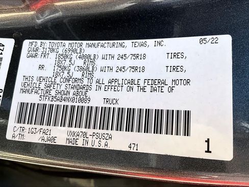 Used 2022 Toyota Tundra SR w/ SR Tow Package RWD image 32