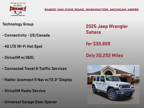 Used 2025 Jeep Wrangler Unlimited Sahara w/ Technology Group AWD/4WD image 10