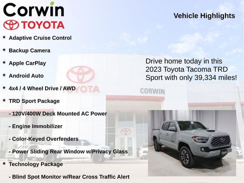 Used 2023 Toyota Tacoma TRD Sport w/ Technology Package image 7