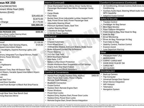 Used 2024 Lexus NX 250 FWD w/ Cold Area Package image 6