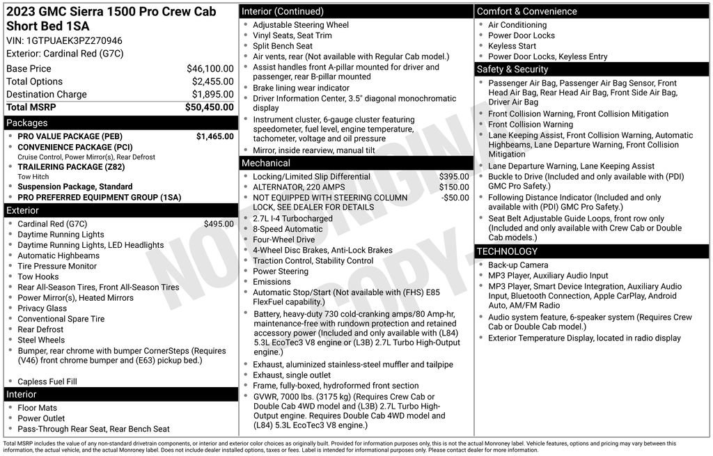 Certified 2023 GMC Sierra 1500 Pro w/ Pro Value Package AWD/4WD image 29