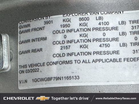 Used 2022 Chevrolet Express 2500 Extended w/ Enhanced Convenience Package RWD image 10