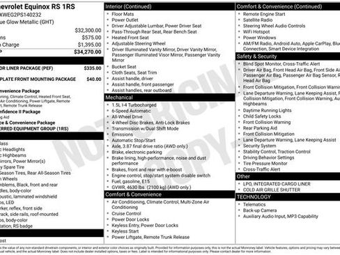 Used 2023 Chevrolet Equinox RS w/ LPO, Floor Liner Package AWD/4WD image 12