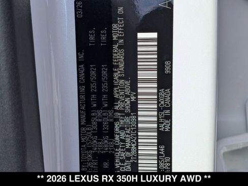 New 2026 Lexus RX 350 w/ Convenience Package image 19
