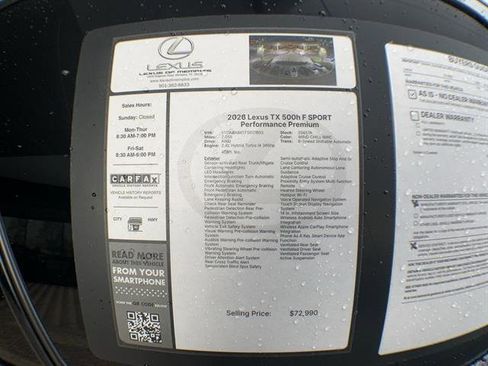 Used 2026 Lexus TX 500h TX 500h F SPORT Performance Lu image 18