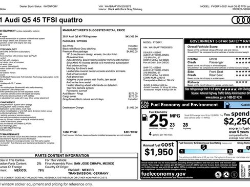 Used 2021 Audi Q5 2.0T Premium Plus w/ Premium Plus Package AWD/4WD image 2
