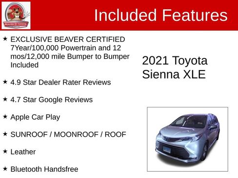 Used 2021 Toyota Sienna XLE w/ XLE Plus Package AWD/4WD image 4
