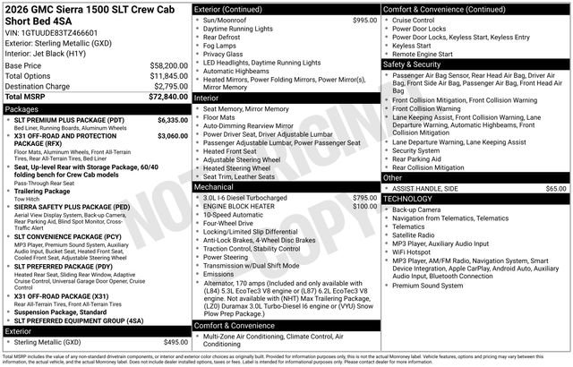 New 2026 GMC Sierra 1500 SLT w/ SLT Premium Plus Package AWD/4WD image 28