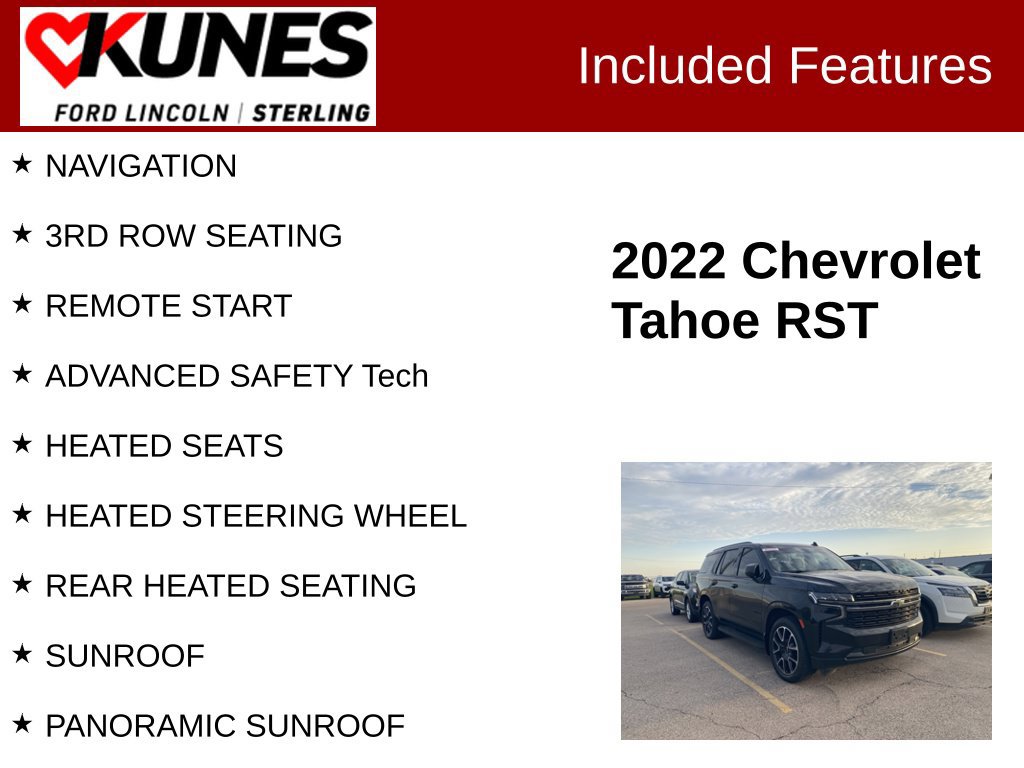 Used 2022 Chevrolet Tahoe RST w/ Luxury Package AWD/4WD image 2