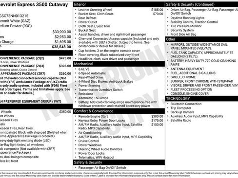 Used 2022 Chevrolet Express 3500 w/ Power Convenience Package RWD image 28