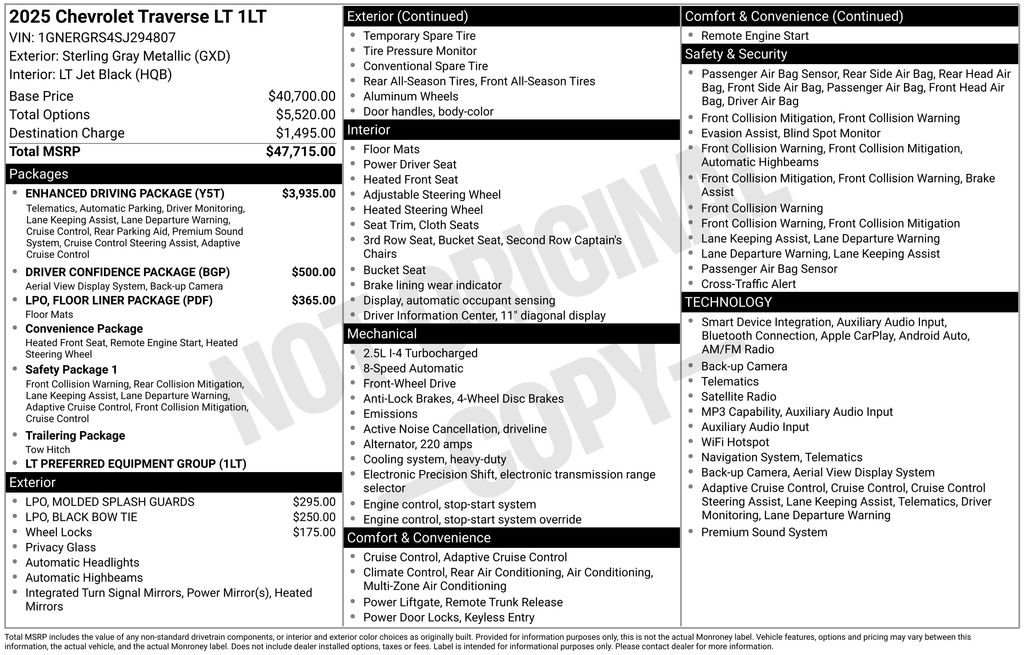 Certified 2025 Chevrolet Traverse LT w/ Enhanced Driving Package FWD image 20