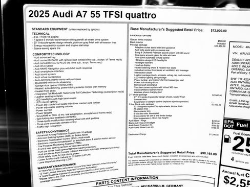 New 2025 Audi A7 3.0T Prestige image 32