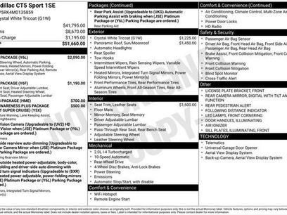Used 2021 Cadillac CT5 Sport w/ Parking Package