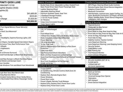 Used 2021 INFINITI QX50 Luxe image 30