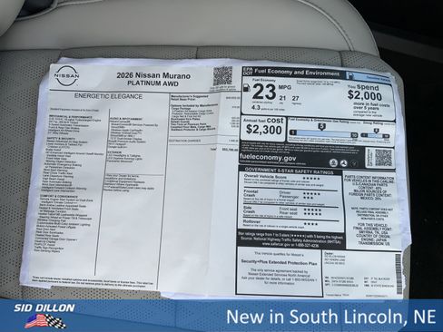 New 2026 Nissan Murano Platinum w/ Cargo Package image 13