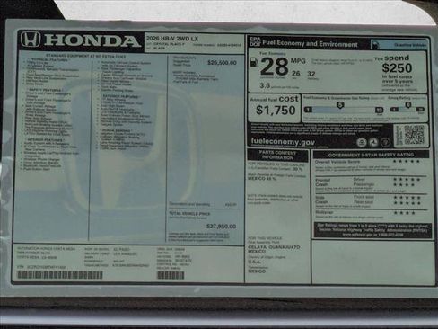 New 2026 Honda HR-V LX image 17