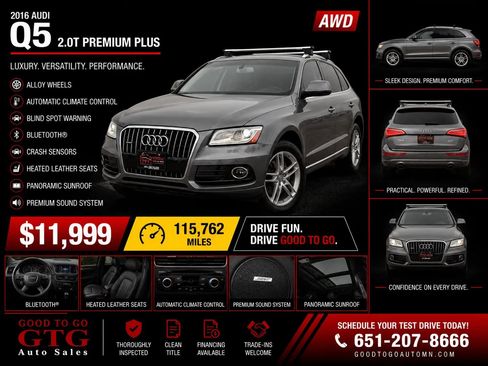 Used 2016 Audi Q5 2.0T Premium Plus w/ Technology Package AWD/4WD image 1