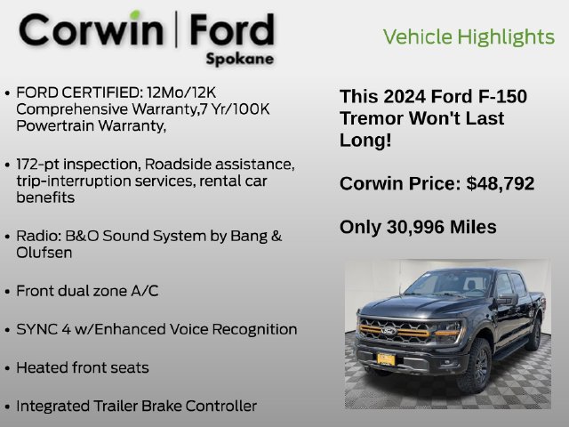 Used 2024 Ford F150 Tremor w/ Bed Utility Package AWD/4WD image 13