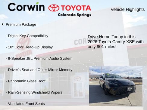 Used 2026 Toyota Camry XSE w/ Premium Package image 8