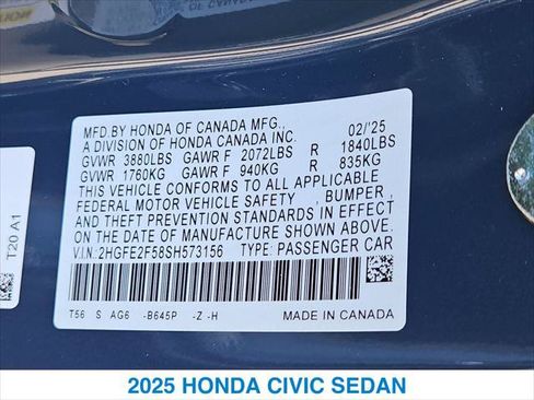 Certified 2025 Honda Civic Sport image 26