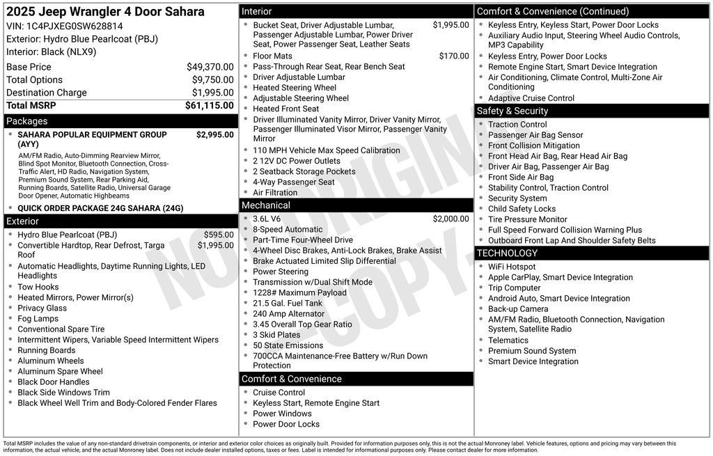New 2025 Jeep Wrangler Unlimited Sahara AWD/4WD image 6
