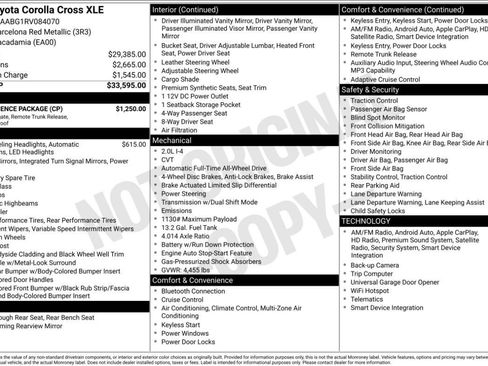 Used 2024 Toyota Corolla Cross XLE w/ Convenience Package AWD/4WD image 3
