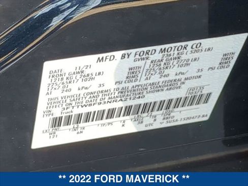 Certified 2022 Ford Maverick Lariat w/ Equipment Group 500A Standard AWD/4WD image 24