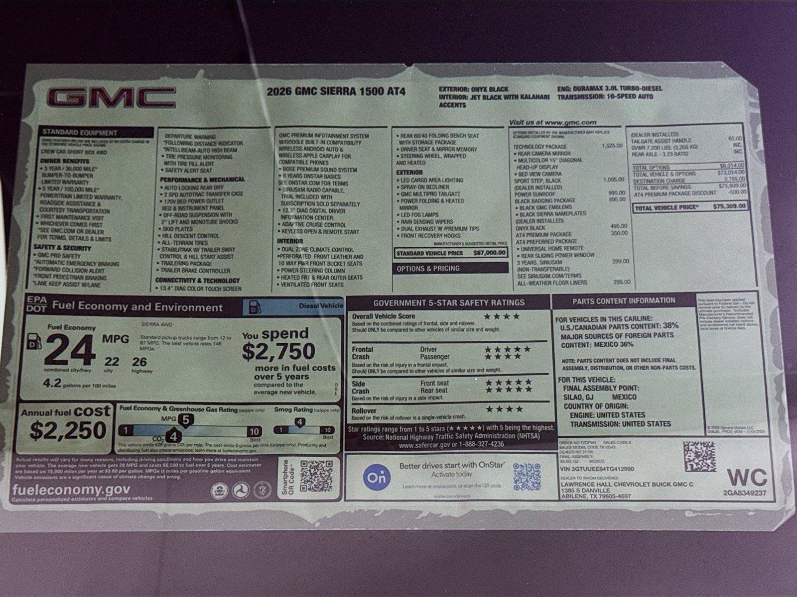 New 2026 GMC Sierra 1500 AT4 w/ AT4 Premium Package AWD/4WD image 20