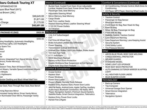 Used 2022 Subaru Outback Touring XT w/ Popular Package #2 image 33