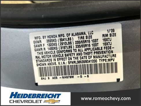 Used 2009 Honda Odyssey EX-L image 9