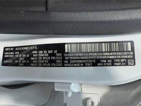 Used 2019 Alfa Romeo Stelvio Ti Sport w/ Quick Order Package 22S Sport image 37