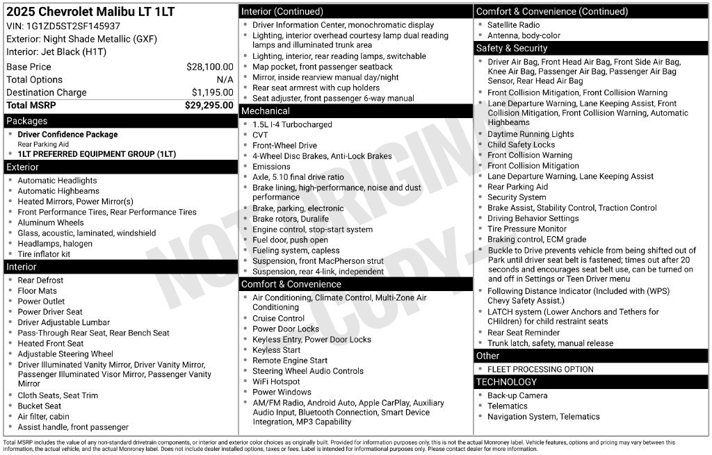Used 2025 Chevrolet Malibu LT FWD image 6